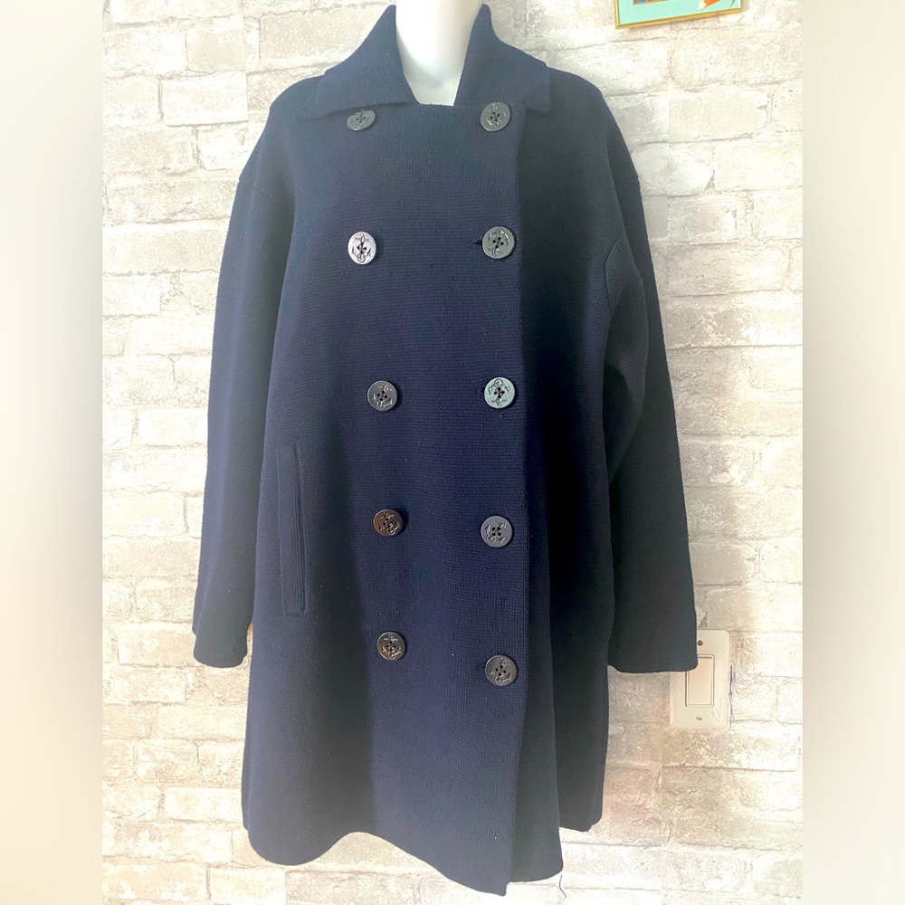 Nautical Knit long Ralph Lauren wool coat